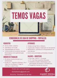 Vaga para Vendedor de Loja