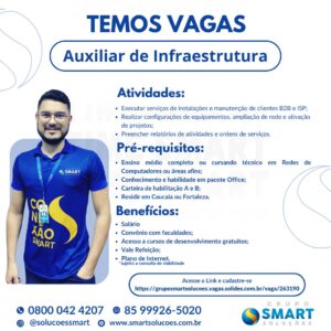Vaga para Auxiliar de Operaçoes