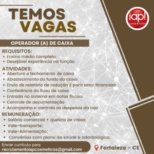 Vaga para Operador de Caixa