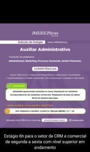 VAGA PARA AUXILIAR ADMINISTRATIVO