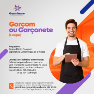 VAGA PARA GARÇOM OU GARÇONETE