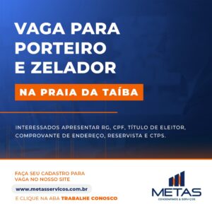 Vaga para Porteiro e Zelador