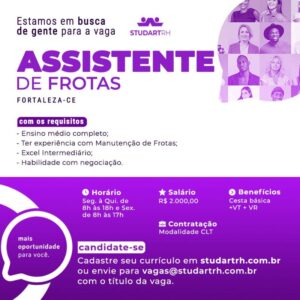 Vaga para Assistente de Frotas