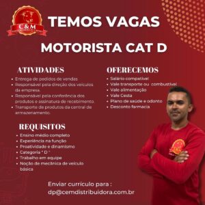 Vaga para Motorista (Categoria D)