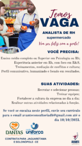 Vaga para Analista de RH