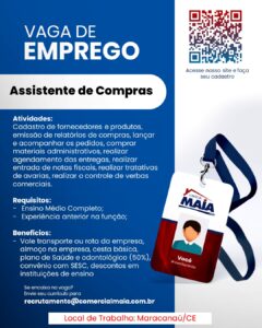 Vaga para Assistente de Compras