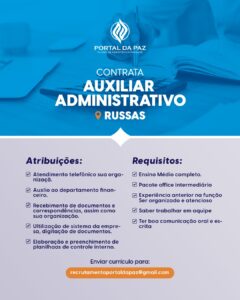 Vaga para Auxiliar Administrativo