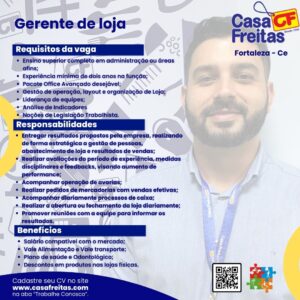 Vaga para Gerente de Loja