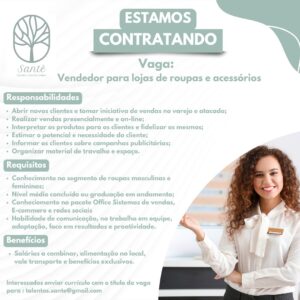 Vaga de Vendedor para Loja de Roupas