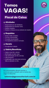 Vaga para Fiscal de Caixa