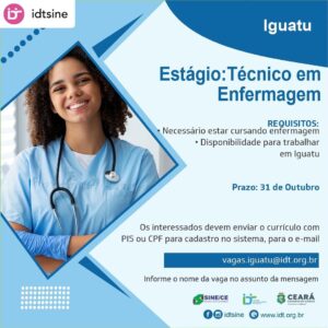 Vaga de Estágio Técnico Enfermagem