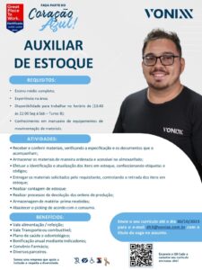 Vaga para Auxiliar de Estoque