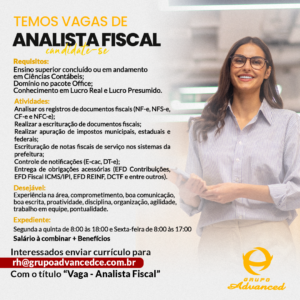 Vaga para Analista Fiscal