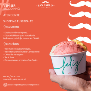 VAGA PARA ATENDENTE EUSÉBIO