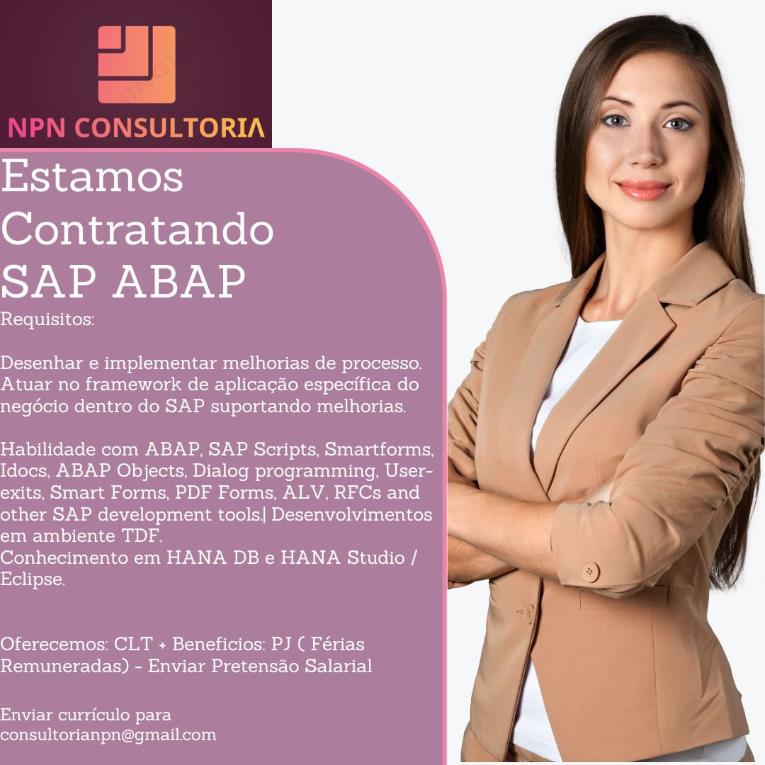 Vaga para SAP ABAP