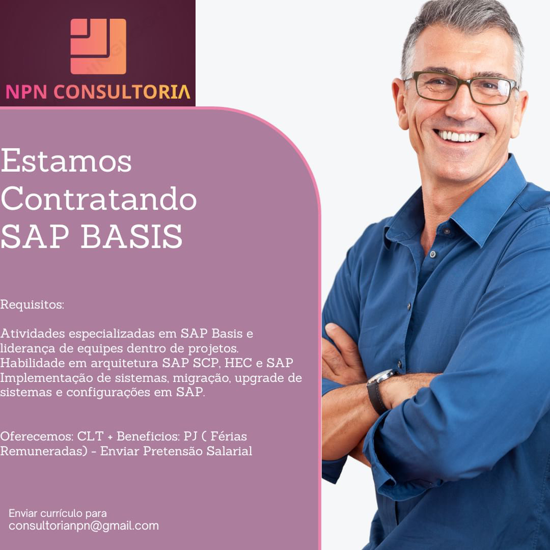Vaga para SAP Basis