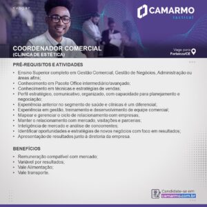 Vaga para Coordenador Comercial