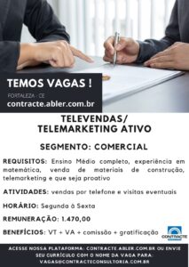 Vaga para Telemarketing