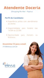 Vaga para Atendente de Doceria