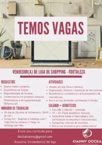 Vaga para Vendedor Loja Shopping