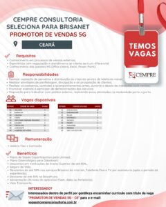 PROMOTOR DE VENDAS 5G - CEARÁ