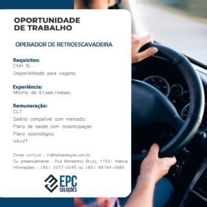 Vaga para Operador de Retroescravadeira