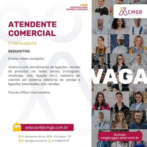 Vaga para Atendente Comercial