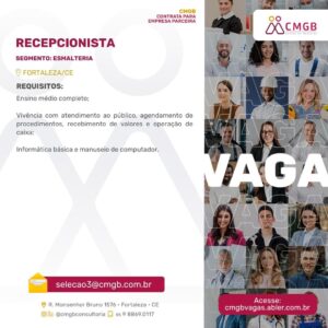 Vaga para Recepcionista