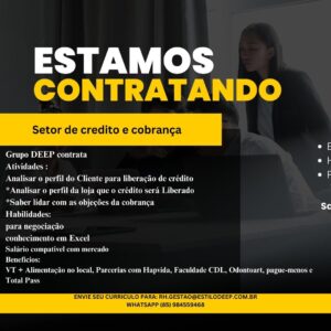 Vaga para Credito e Cobrança