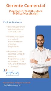 Vaga para Gerente Comercial