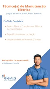 Vaga para Técnico de Manutenção Eletrica