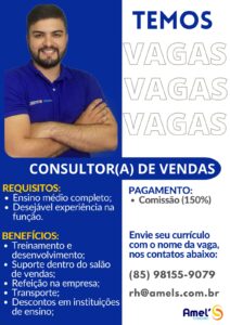 Vaga para Consultor de Vendas