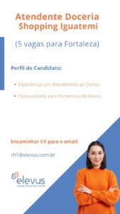 Vaga para Atendente Doceria