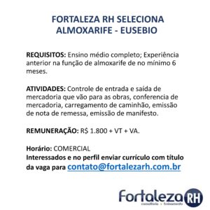 Vaga para Almoxarife