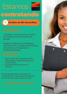 Vaga para Analista de RH