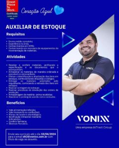 Vaga para Auxiliar de Estoque