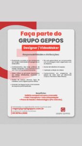 Vaga Designer e Videomaker