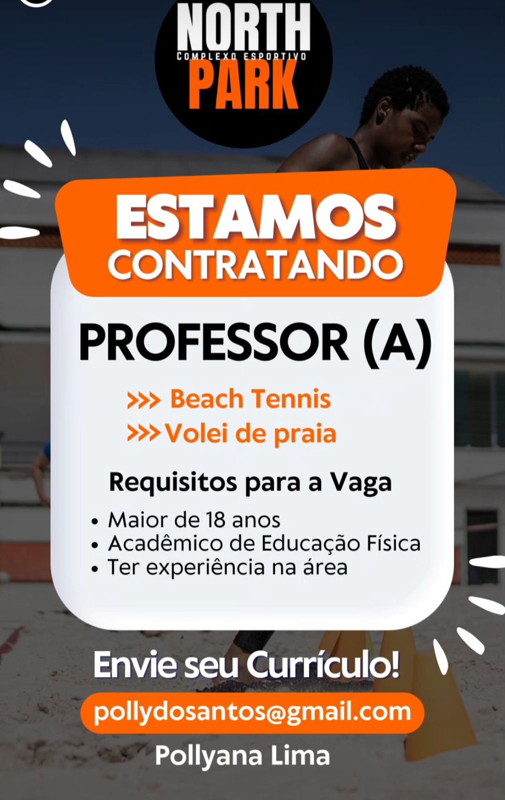 Vaga para Professor Beach Tênis e Vôlei de Praia 