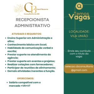 Vaga para Recepcionista