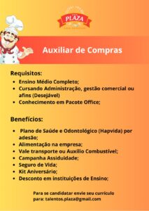 Vaga para Auxiliar de Compras