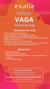 Vaga para Fiscal de Loja