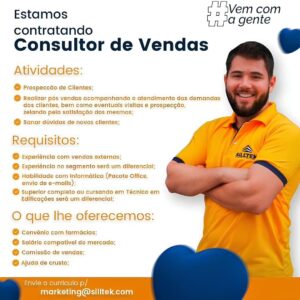 Vaga para Consultor de Vendas