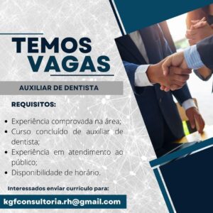Vaga para Auxiliar de Dentista