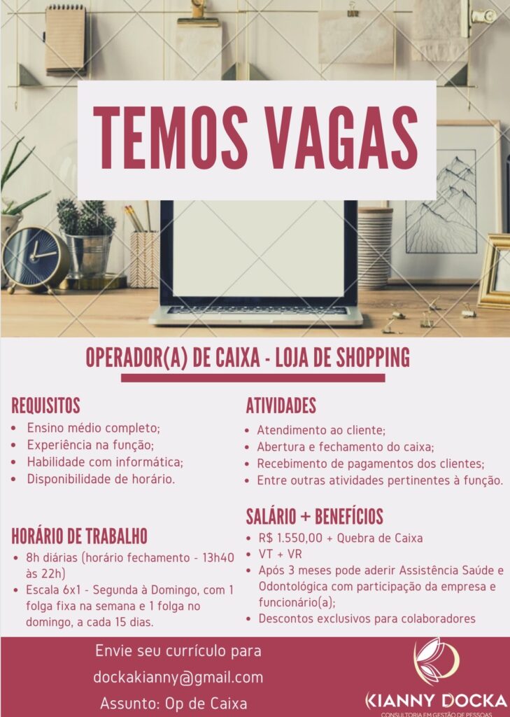 Vaga para Operador de Caixa