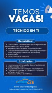 4 Novas vagas de emprego