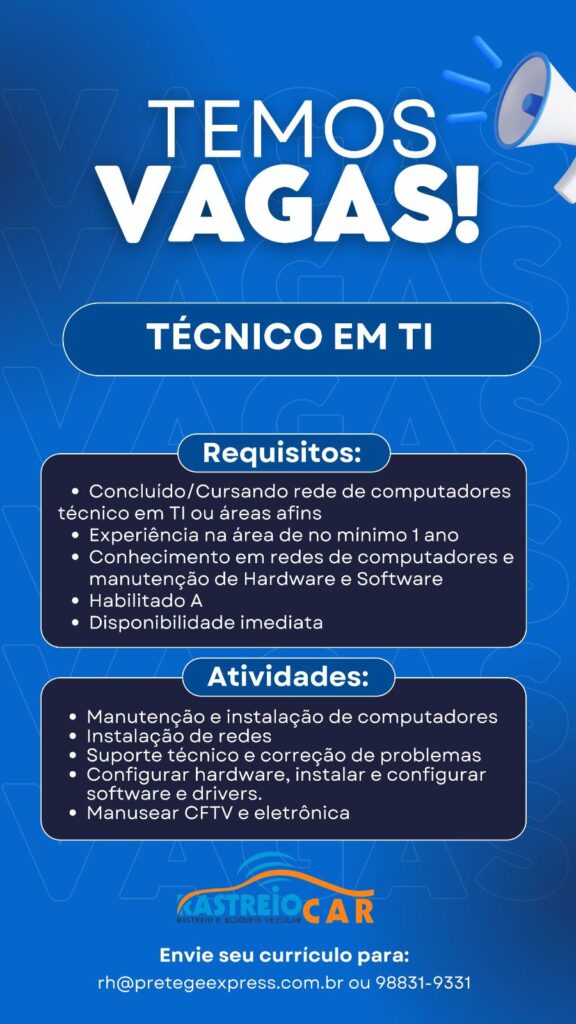 4 Novas vagas de emprego 