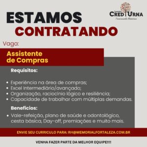 Vaga para Assistente de Compras