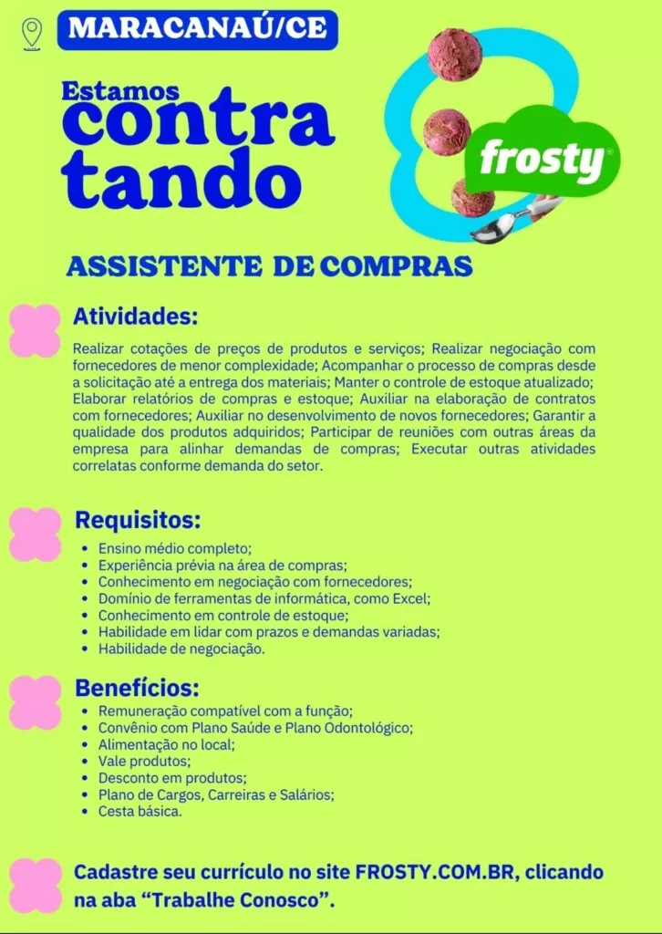 Vaga para Assistente de Compras 