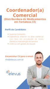 Vaga para Coordenador Comercial