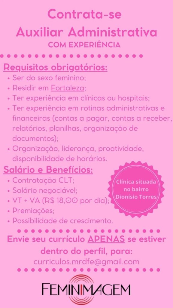 Vaga para Auxiliar Administrativo